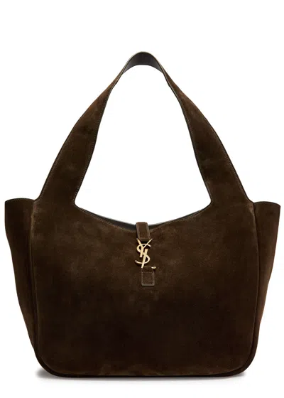 Saint Laurent Le 5 À 7 Large Suede Shopper Tote Bag In Brown