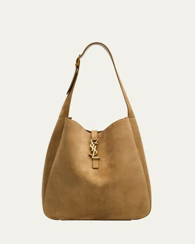 Saint Laurent Le 5 À 7 Supple Large Suede Shoulder Bag In New Barley