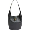 Saint Laurent Le 5 À 7 Leather Hobo Bag In Black