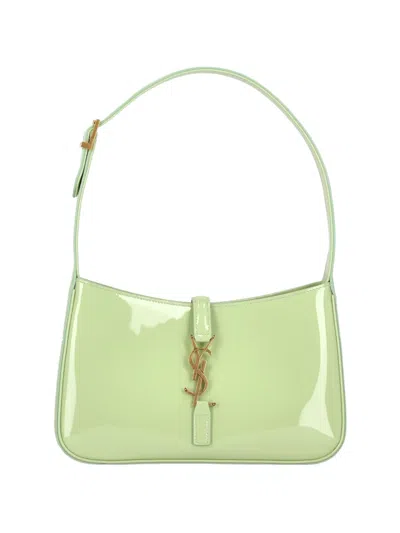 Saint Laurent Le 5 À 7 Leather Shoulder Bag In Green