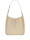 Saint Laurent Le 5 A 7 Small Ysl Hobo Bag In Smooth Supple Leather In Seasalt