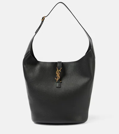SAINT LAURENT LE 5 À 7 LEATHER BUCKET BAG