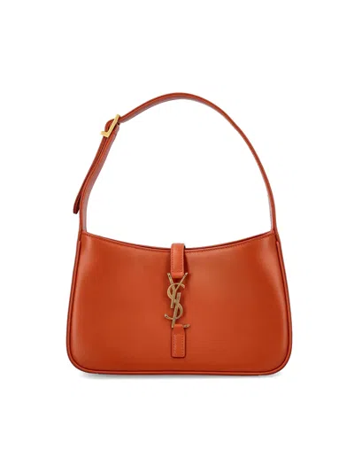 Saint Laurent Logo Tote Bag In Brown