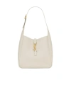 Saint Laurent Le 5 À 7 Supple Small In Grained Leather In White