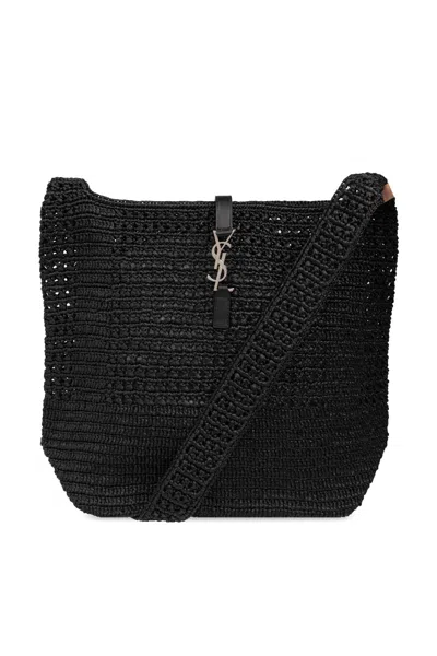 Saint Laurent Le 5 A 7 Medium Shopper Bag In Black