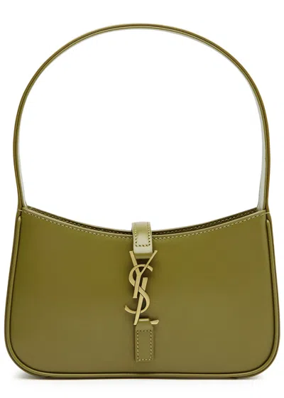 Saint Laurent Le 5 À 7 Mini Leather Shoulder Bag In Olive
