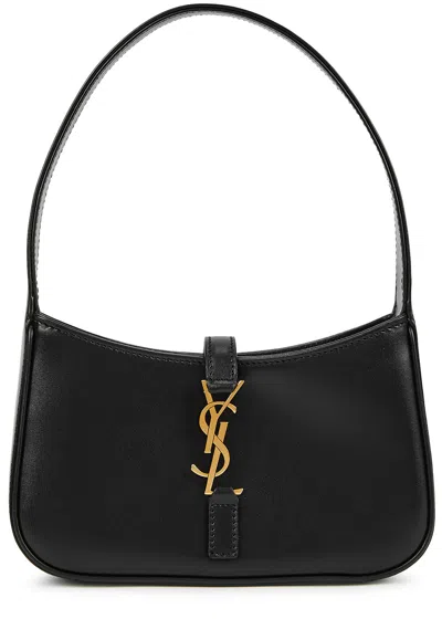 Saint Laurent Le 5 À 7 Mini Leather Shoulder Bag, Shoulder Bag, Black In Burgundy