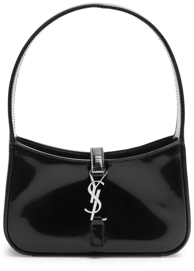 Saint Laurent Le 5 À 7 Mini Patent Leather Shoulder Bag In Black