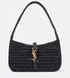 Saint Laurent Le 5 À 7 Mini Raffia Shoulder Bag In Black