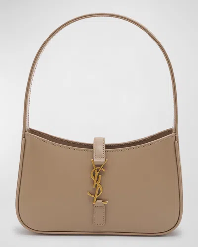 Saint Laurent Le 5 A 7 Mini Shoulder Bag In Smooth Leather In Brown