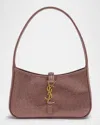 Saint Laurent Le 5 A 7 Mini Shoulder Bag In Strass Satin In Elderberry