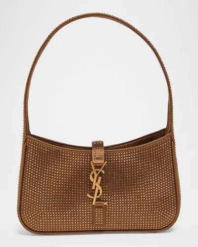 Saint Laurent Le 5 A 7 Mini Shoulder Bag In Strass Viscose-silk