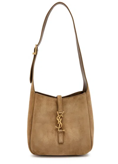 Saint Laurent Le 5 À 7 Mini Suede Hobo Bag In Tan