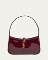 Saint Laurent Le 5 A 7 Mini Ysl Shoulder Bag In Patent Leather In Grenade