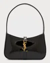 Saint Laurent Le 5 A 7 Mini Ysl Shoulder Bag In Patent Leather In Nero