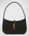 Saint Laurent Le 5 A 7 Mini Ysl Shoulder Bag In Smooth Leather In Black