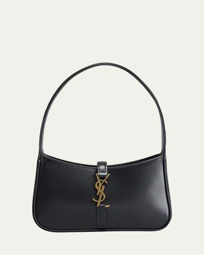 Saint Laurent Le 5 A 7 Mini Ysl Shoulder Bag In Smooth Leather In Black