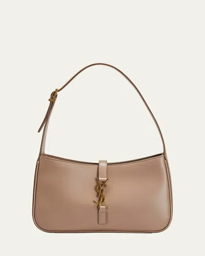 Saint Laurent Le 5 A 7 Mini Ysl Shoulder Bag In Smooth Leather In Rosy Sand