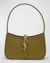 Saint Laurent Le 5 A 7 Mini Ysl Shoulder Bag In Smooth Leather In Vert Olive