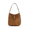 Saint Laurent Le 5 À 7 Orange Caramel Suede Calf Leather Shoulder Bag In Brown
