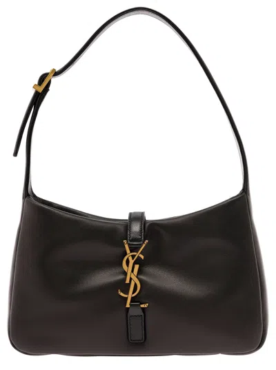 Saint Laurent 'le 5 À 7 Padded' Black Shoulder Bag With Logo Detail In Padded Leather Woman