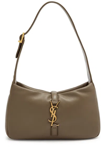 Saint Laurent Le 5 À 7 Padded Leather Shoulder Bag In Taupe