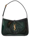 Saint Laurent Le 5 A 7 Patent Hobo Bag In Green