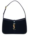Saint Laurent Le 5 A 7 Patent Hobo Bag In Black
