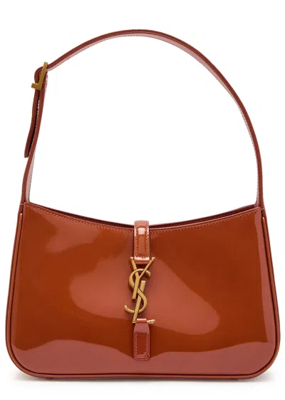 Saint Laurent Le 5 À 7 Patent Leather Shoulder Bag In Pink