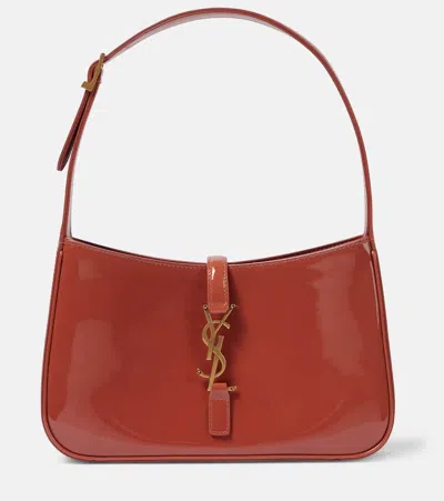 Saint Laurent Le 5 À 7 Patent Leather Shoulder Bag In Pink