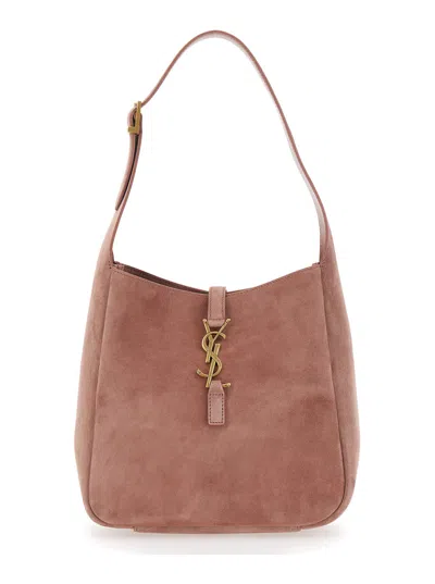 Saint Laurent 'le 5 À 7'  Pink Shoulder Bag With Hook Closure With Cassandre In Soft Leather Woman In Multicolor