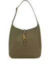 Saint Laurent Le 5 A 7 Ysl Small Hobo In Smooth Supple Leather In Grün