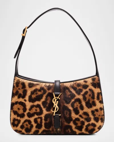 Saint Laurent Le 5 A 7 Shoulder Bag In Leopard-print Calf Hair