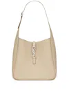 Saint Laurent Le 5 A 7 Small Ysl Hobo Bag In Smooth Supple Leather In Neutrals