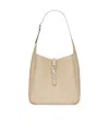 Saint Laurent Le 5 A 7 Small Ysl Hobo Bag In Smooth Supple Leather In Nude