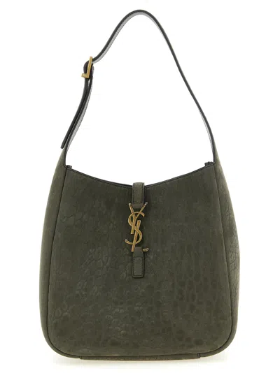 Saint Laurent Le 5 À 7 Shoulder Bags Gray In Blue