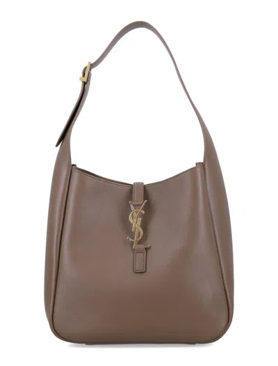 Saint Laurent Le 5 À 7 Supple Small Leather Shoulder Bag In Brown