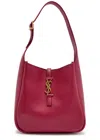 Saint Laurent Le 5 À 7 Small Grained Leather Hobo Bag In Pink