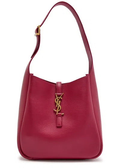 Saint Laurent Le 5 À 7 Small Grained Leather Hobo Bag In Pink