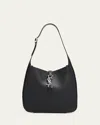 Saint Laurent Le 5 A 7 Small Hobo Bag In Smooth Supple Leather In Black