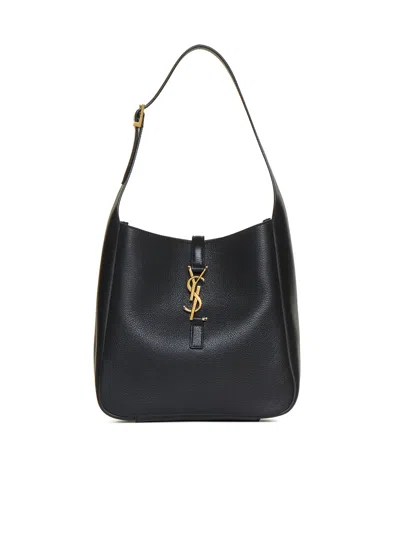 Saint Laurent Le 5 A 7 Small Leather Bag In Black