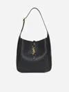 Saint Laurent Le 5 A 7 Ysl Small Hobo In Smooth Supple Leather In Black