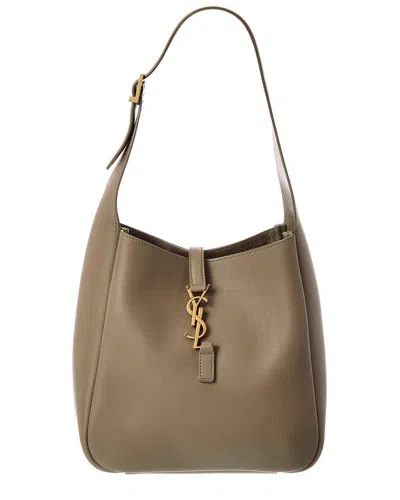 Saint Laurent Le 5 A 7 Small Leather Hobo Bag In Brown