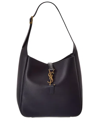 Saint Laurent Le 5 A 7 Small Leather Hobo Bag In Blue