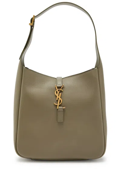Saint Laurent Le 5 À 7 Small Leather Hobo Bag In Brown