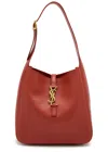 Saint Laurent Le 5 À 7 Small Leather Hobo Bag In Red