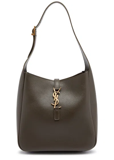 Saint Laurent Le 5 À 7 Small Leather Hobo Bag In Brown