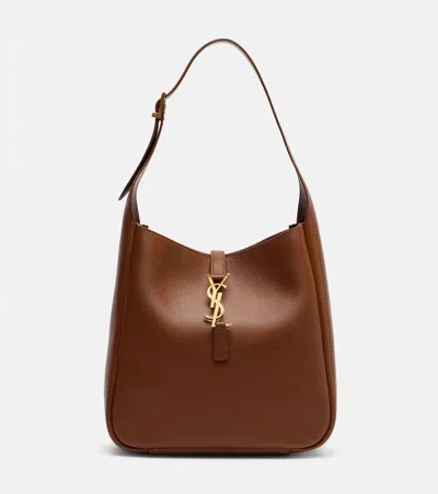 Saint Laurent Le 5 À 7 Small Leather Tote Bag In Brown