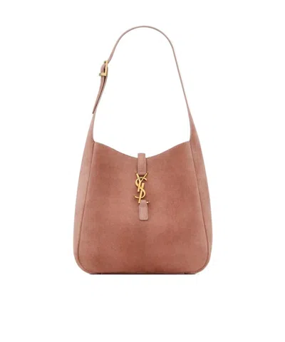 Saint Laurent Le 5 À 7 Supple Small In Suede In Brown