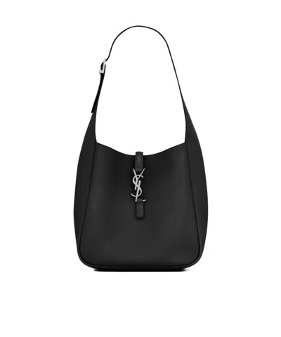 Saint Laurent Le 5 À 7 Small Souple En Cuir Grainé In Black